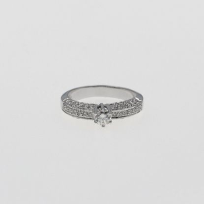 Εικόνα της Λευκόχρυσο K18 Δαχτυλίδι με Διαμάντια