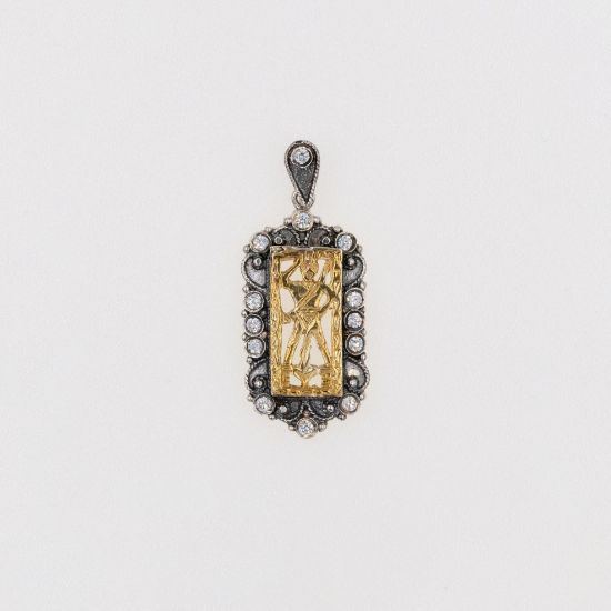 Εικόνα της Ασημένιο / Ασημένιο Επίχρυσο Μεταγιόν Ροδίτικου Ύφους