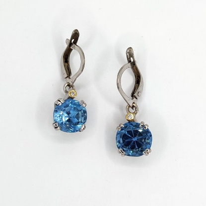 Εικόνα της Diamond White Gold K14 Earrings