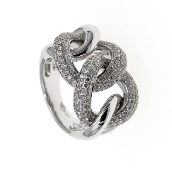 Εικόνα της Λευκόχρυσο K18 Δαχτυλίδι με Διαμάντια 